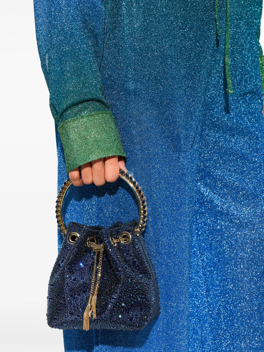 Jimmy Choo Bon bucket-tas verfraaid met kristallen Blauw