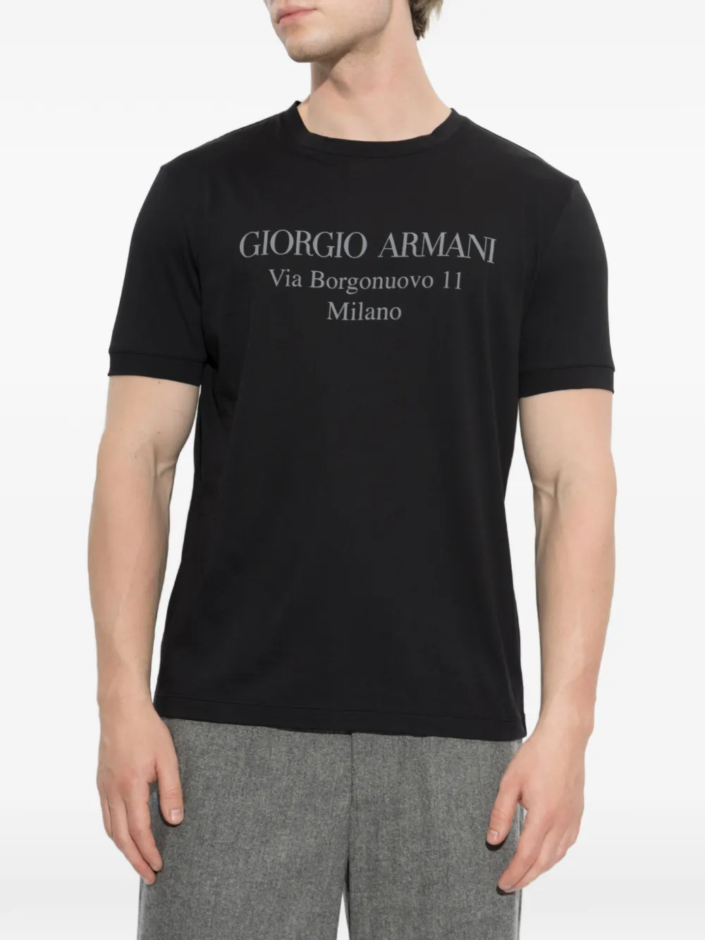 Giorgio Armani cotton T-shirt Zwart