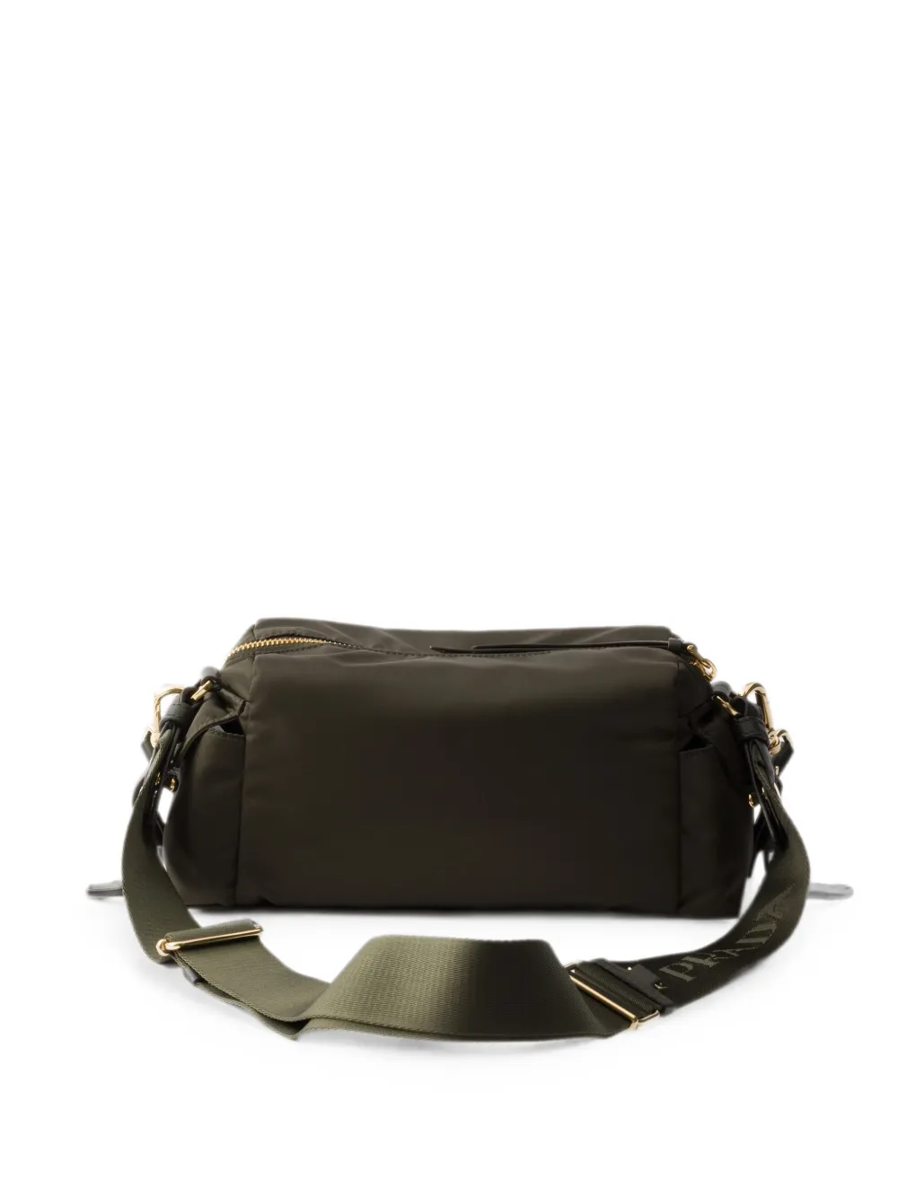 Prada Explore kleine Re-Nylon en leren schoudertas Groen