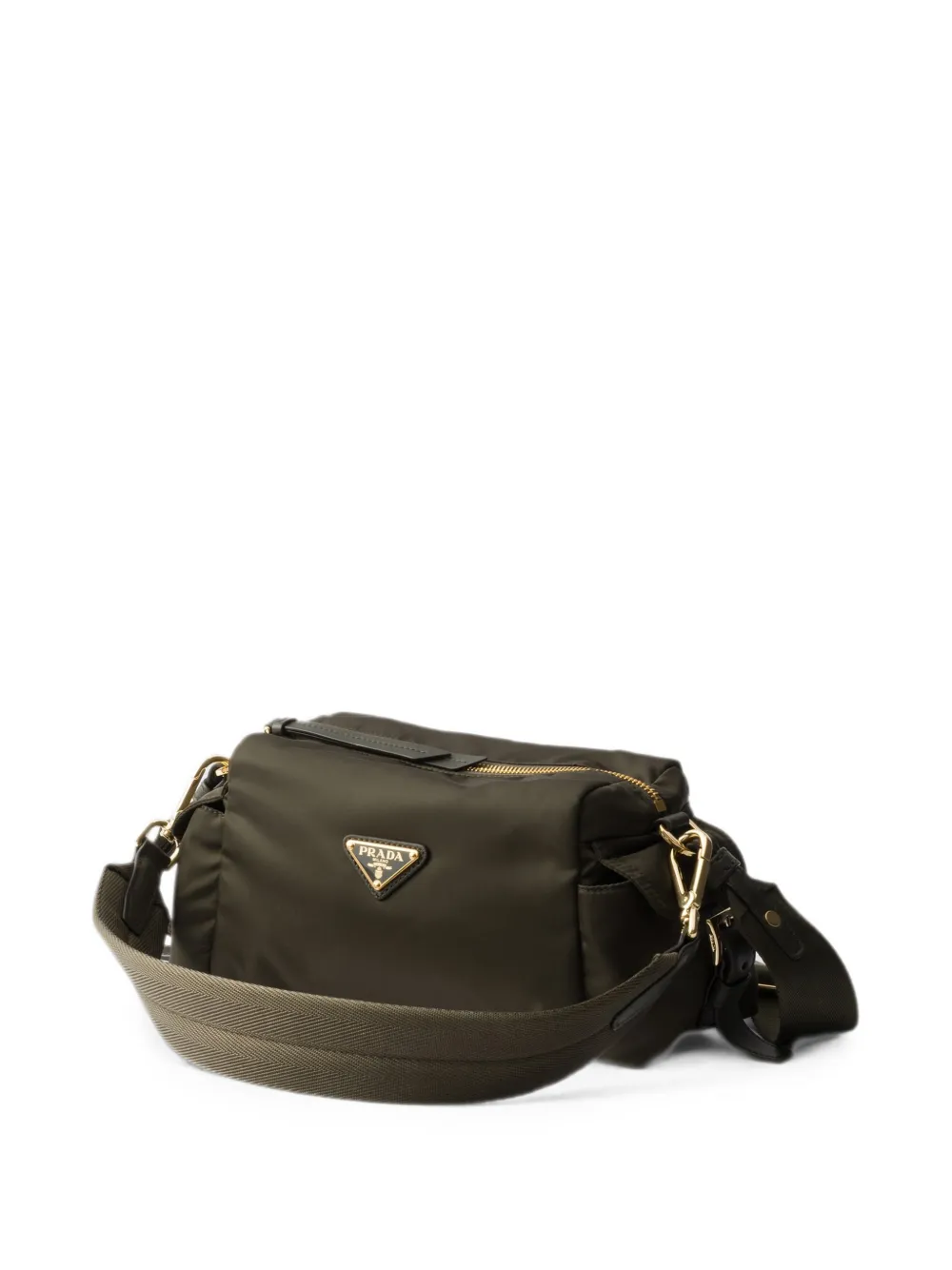 Prada Explore kleine Re-Nylon en leren schoudertas Groen