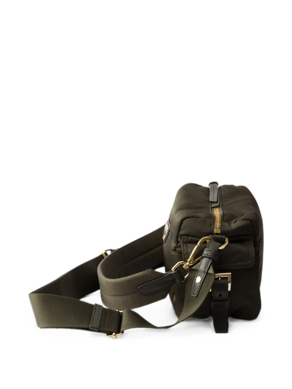 Prada Explore kleine Re-Nylon en leren schoudertas Groen