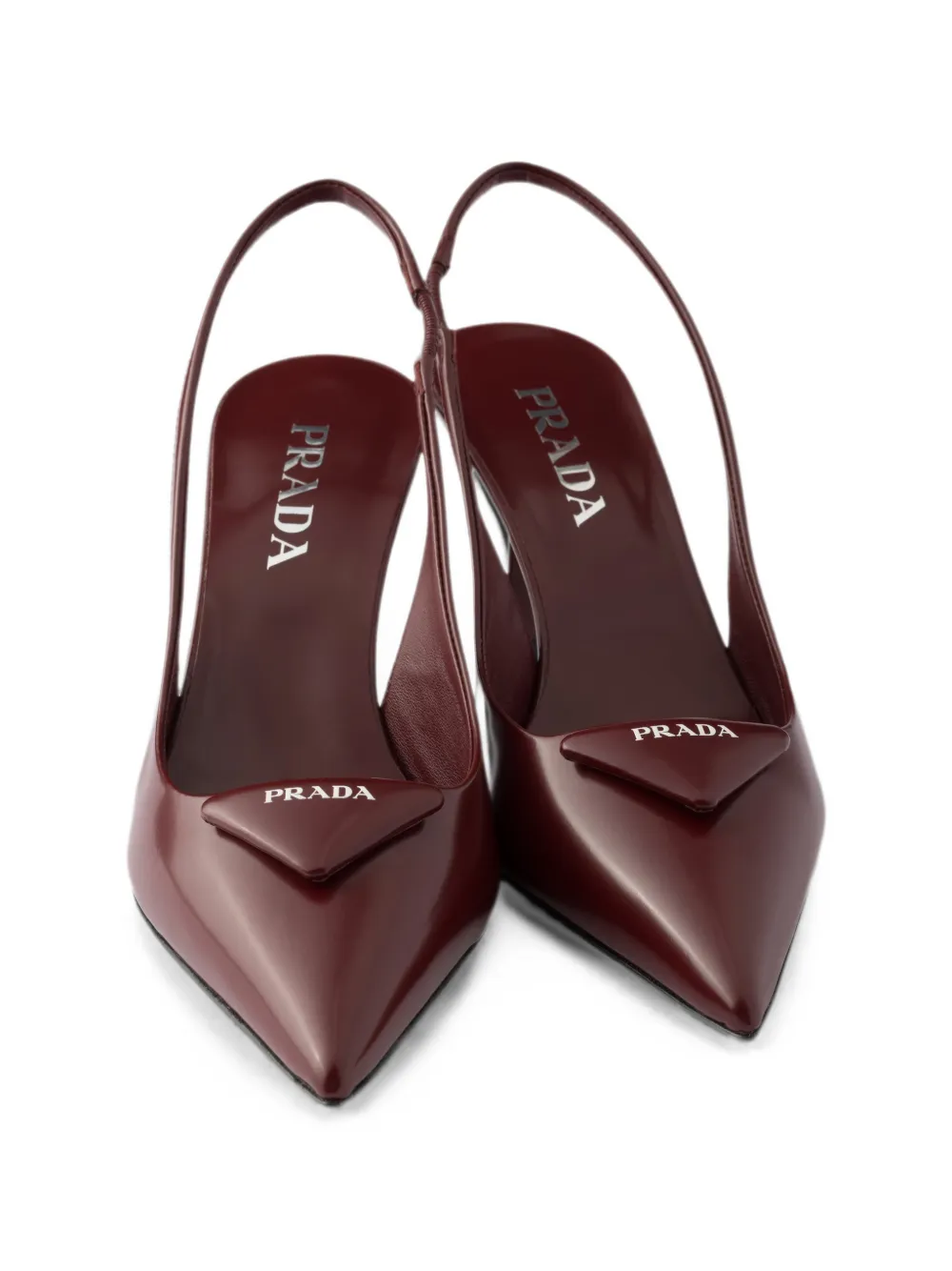 Prada brushed leather slingback pumps Rood