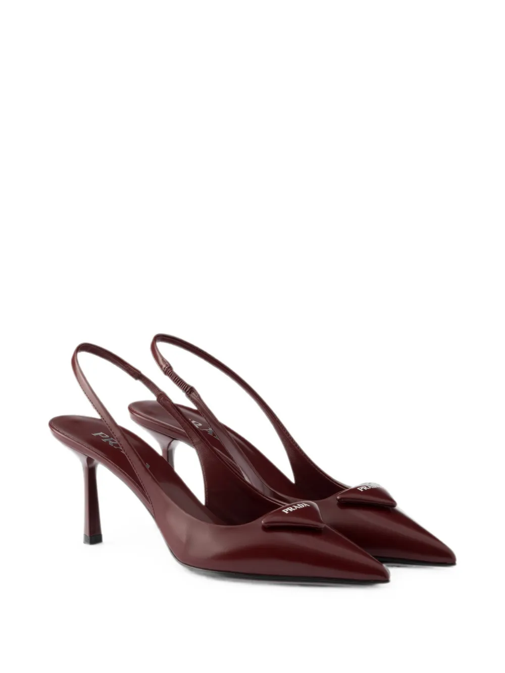 Prada brushed leather slingback pumps Rood