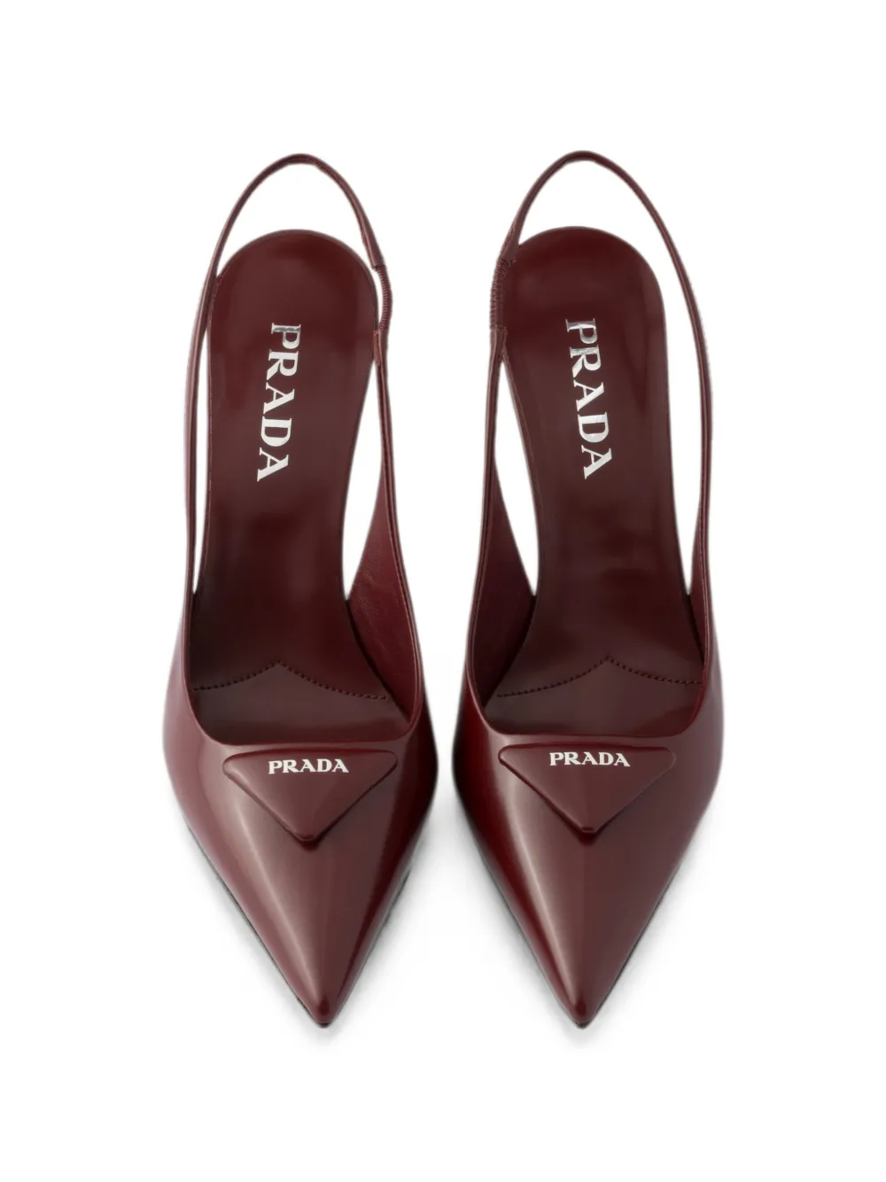 Prada brushed leather slingback pumps Rood