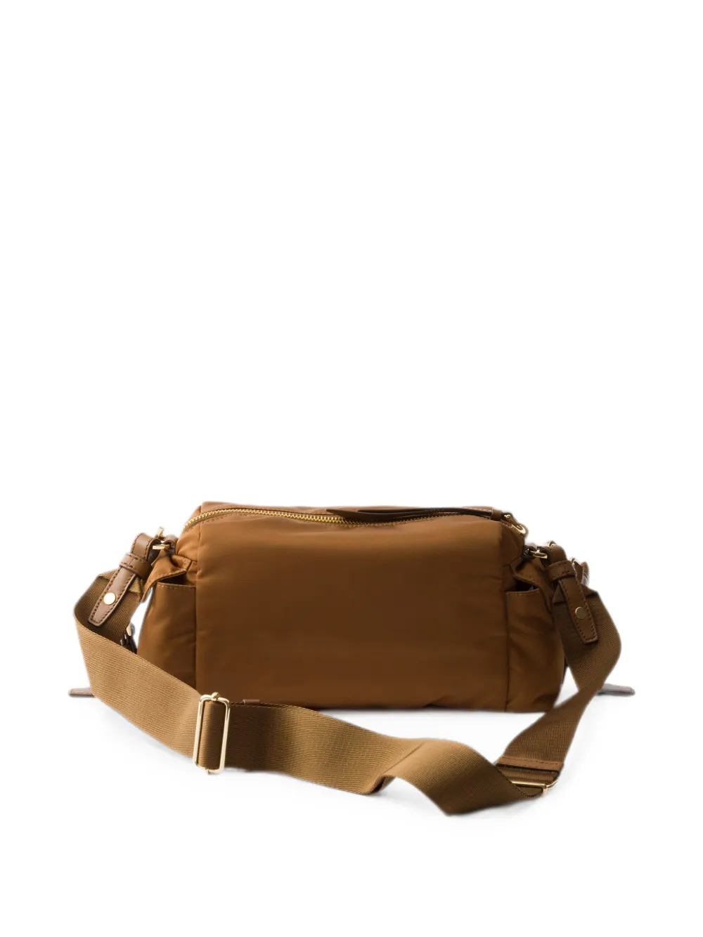 Prada Explore kleine Re-Nylon en leren schoudertas Bruin