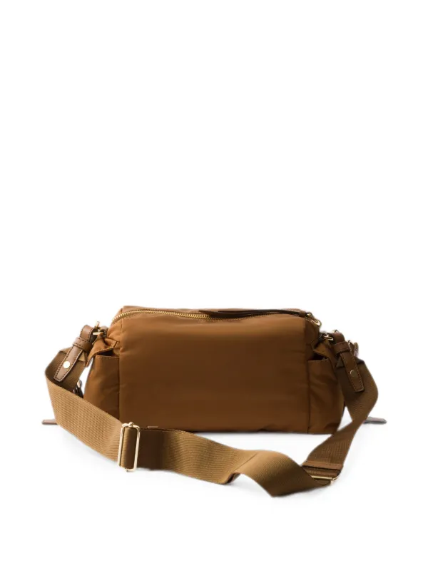 Prada Explore Small Re-Nylon And Leather Shoulder Bag | Brown