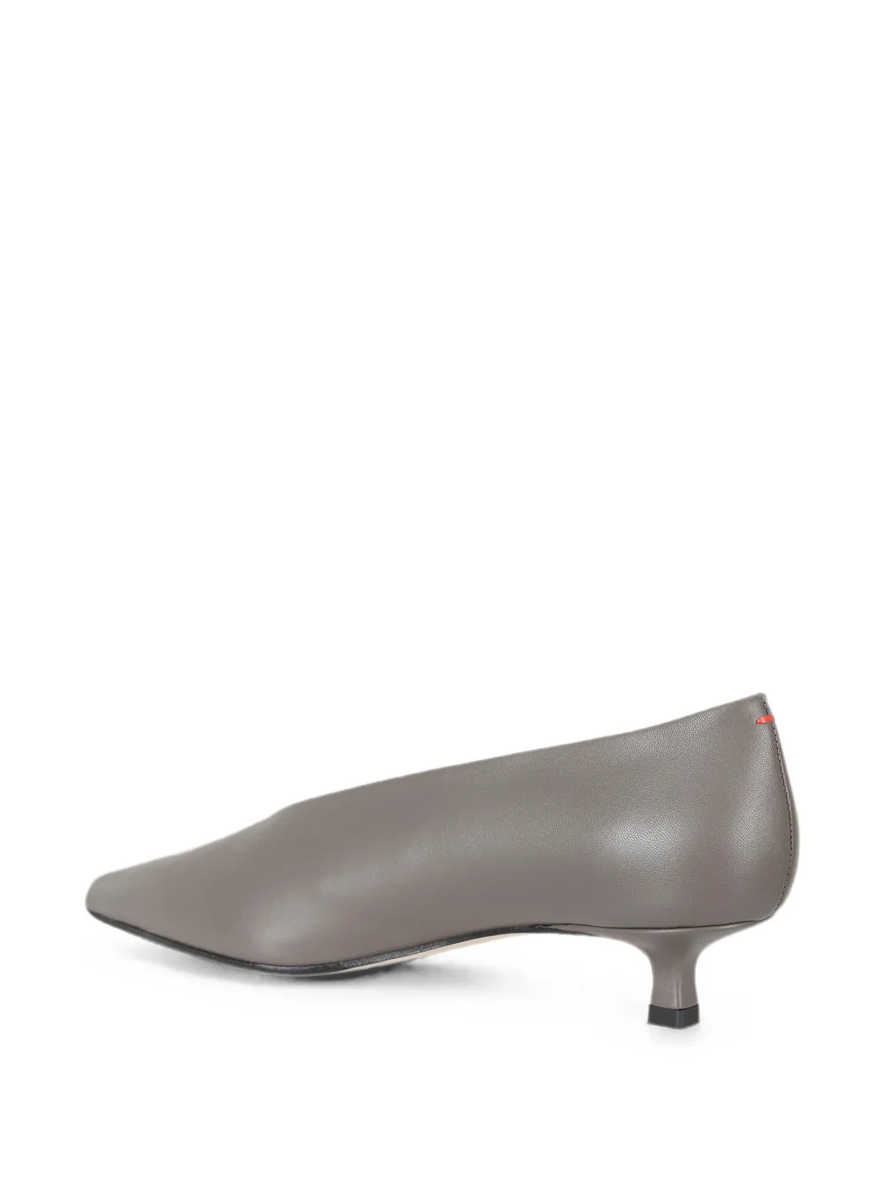 Aeyde Clara pointed-toe leather kitten-heel pumps Beige