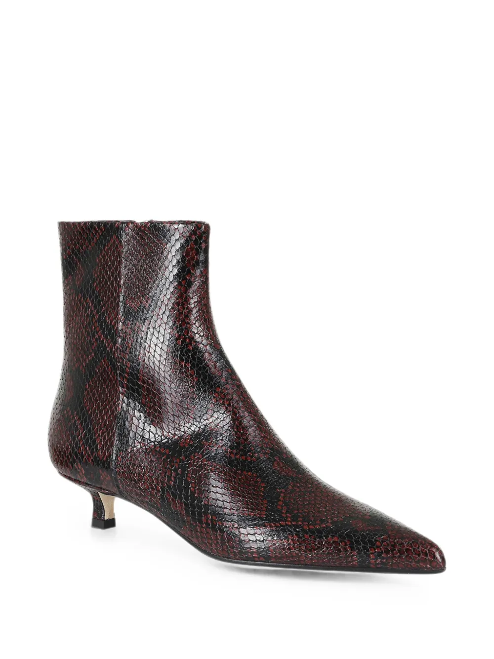 Aeyde snakeskin-effect pointed-toe ankle boots Rood