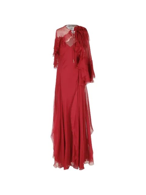 Alberta Ferretti maxi ruffled silk-chiffon dress