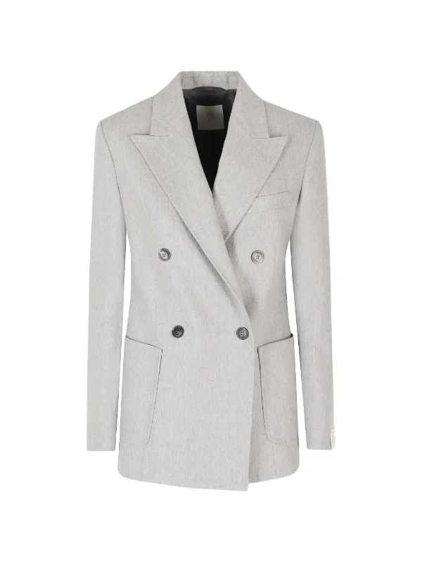 Eleventy Double-breasted Peak-lapels Blazer in Grey