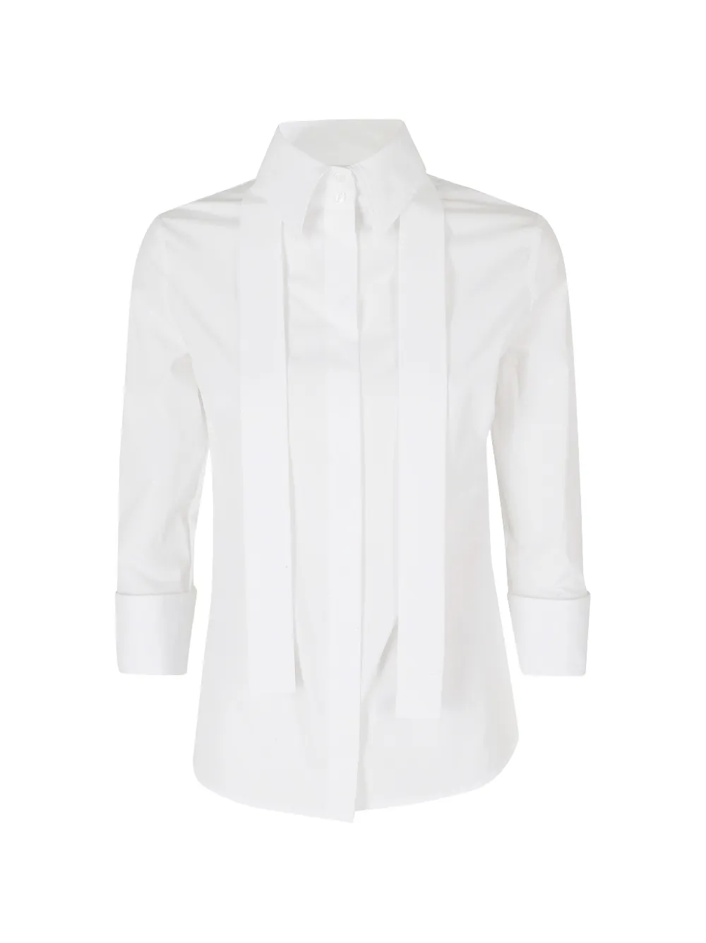 Elisabetta Franchi scarf-detail three-quarter-sleeve shirt - Bianco