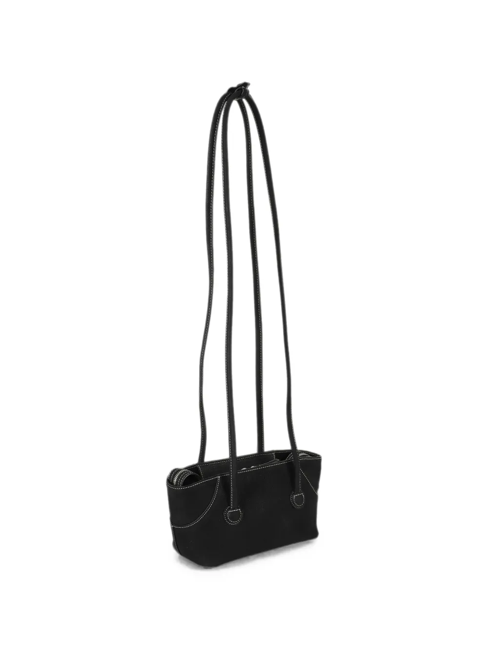 Marge Sherwood small Boat contrast-stitch leather shoulder bag - Nero