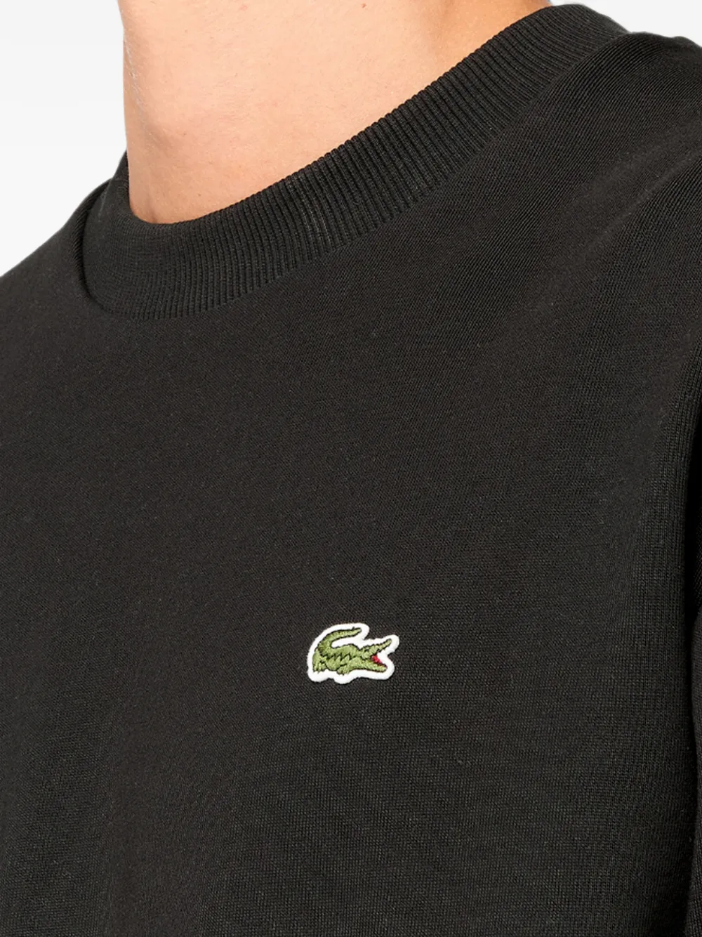 Lacoste Sweater met logopatch Zwart