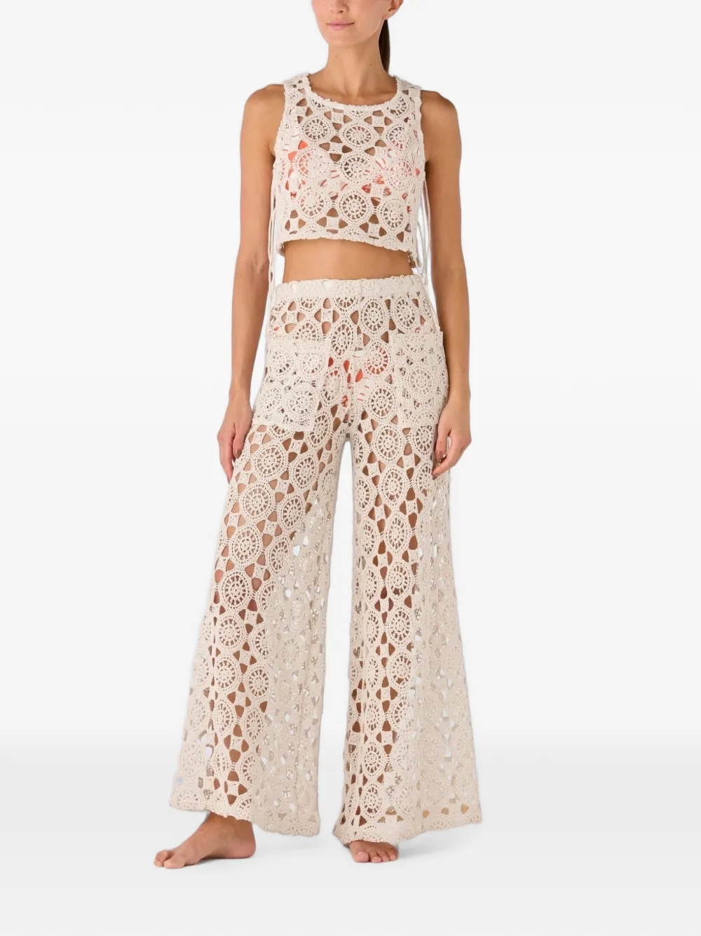 PALMACEA Yera crochet trousers - Nude