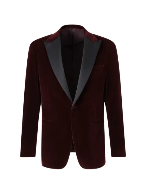 Canali velvet peak-lapel singel-breasted blazer