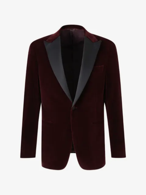 Canali velvet peak-lapel singel-breasted blazer