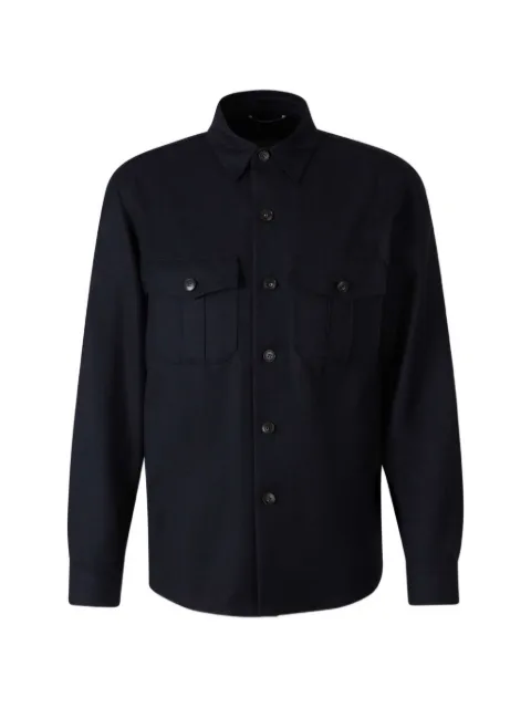 Canali wool chest-pocket shirt jacket