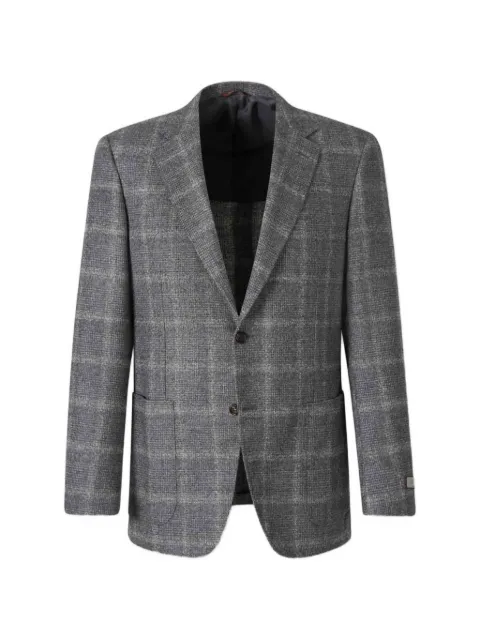 Canali check-pattern single-breasted blazer