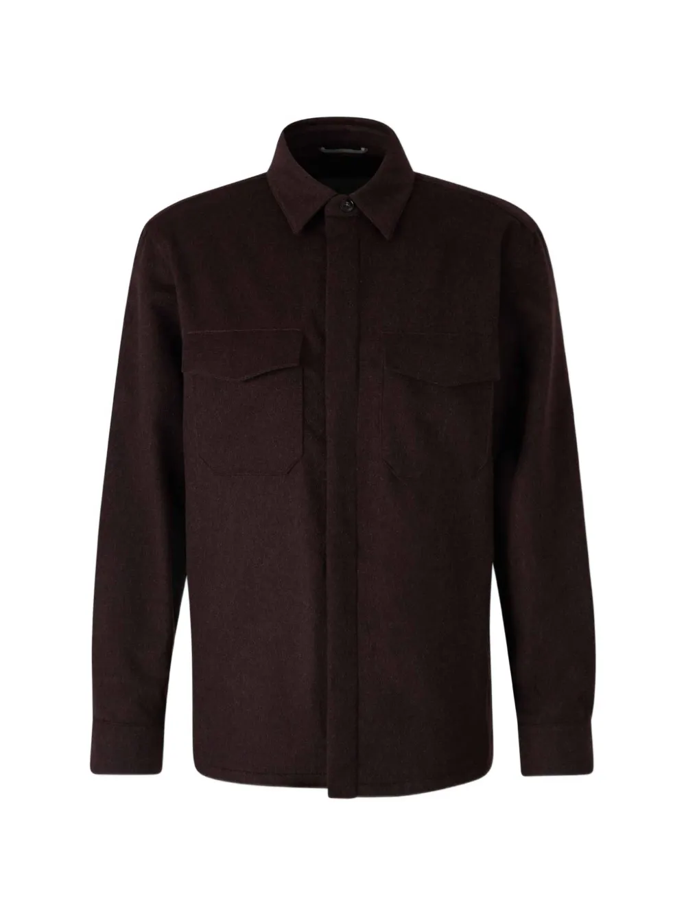 Canali button-up shirt jacket - Marrone
