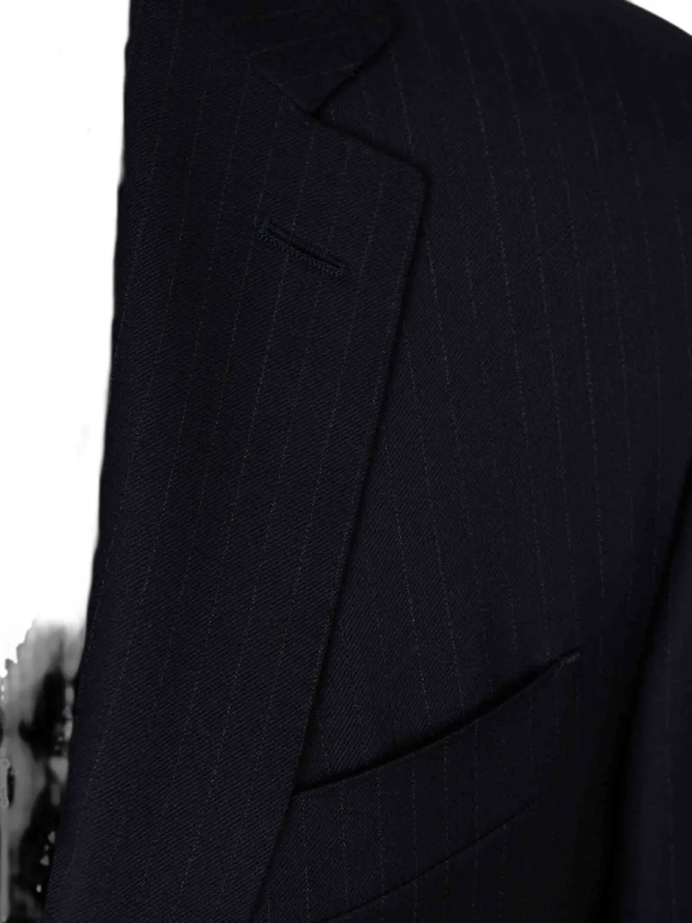 Canali Wollen pak met enkele rij knopen en krijtstreep Blauw