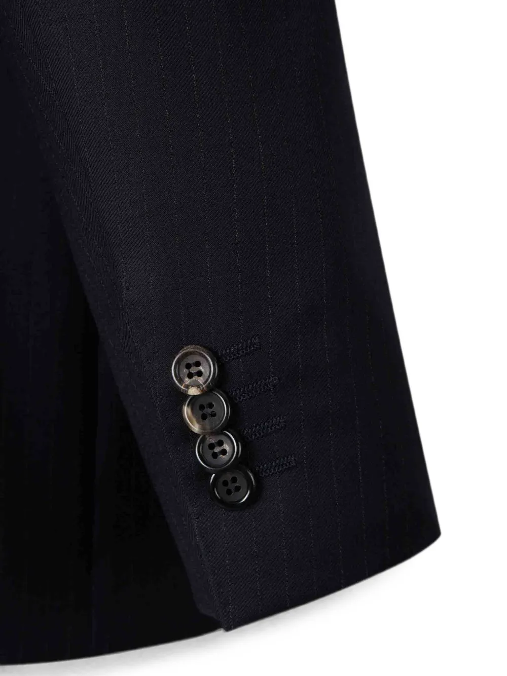Canali Wollen pak met enkele rij knopen en krijtstreep Blauw