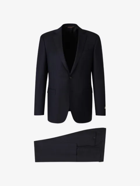 Canali costume boutonné à fines rayures en laine