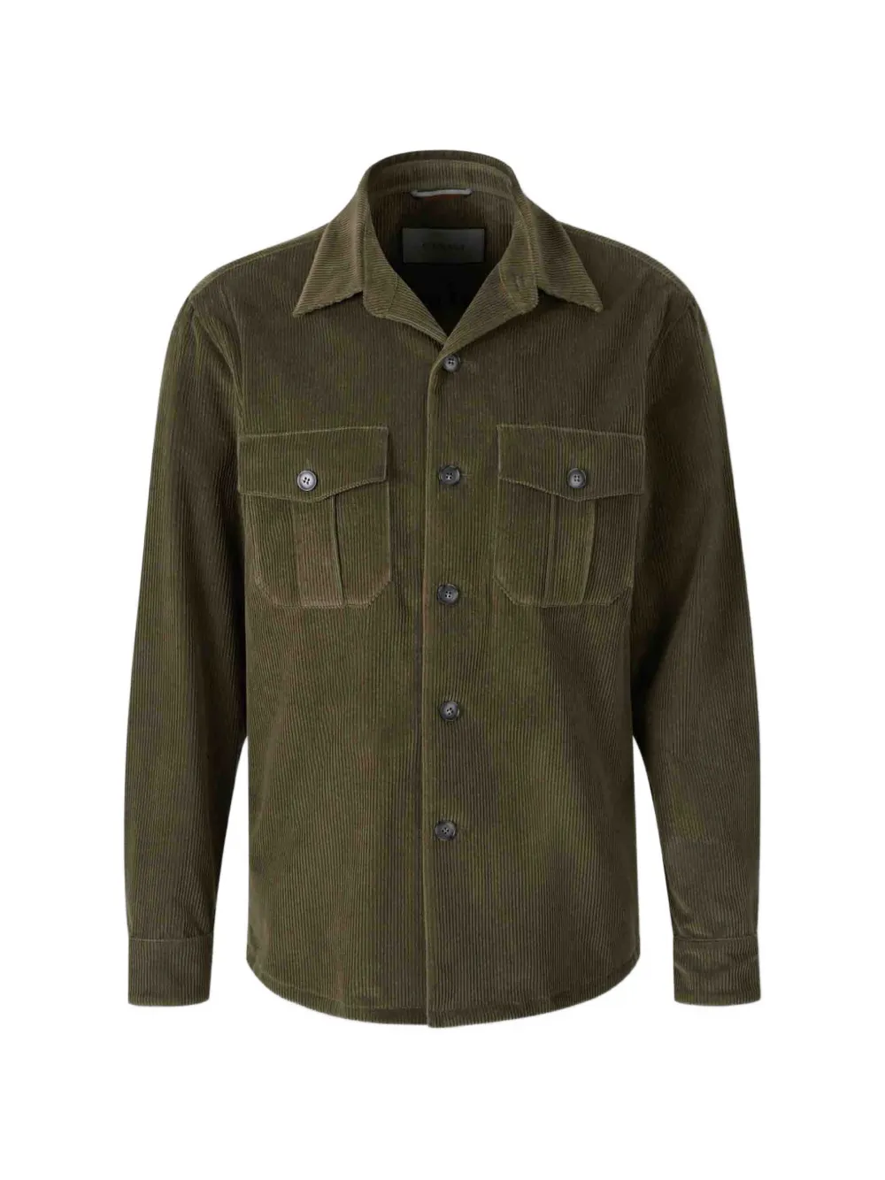 Canali corduroy chest-pockets shirt jacket - Grün