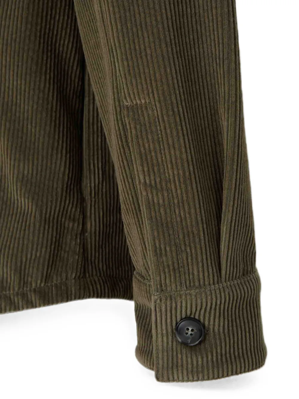 Canali Ribfluwelen shirtjack met borstzakken Groen