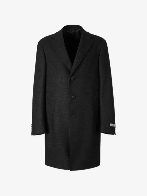 Canali single-breasted notched-lapels coat