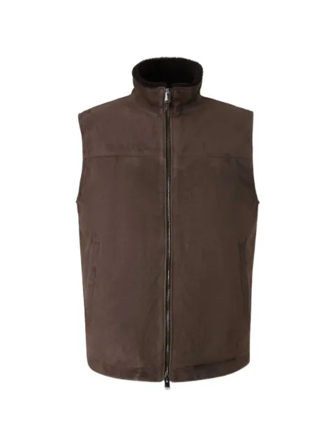 Canali shearling-lined suede gilet