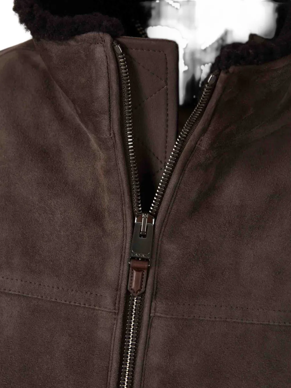 Canali shearling-lined suede gilet Bruin