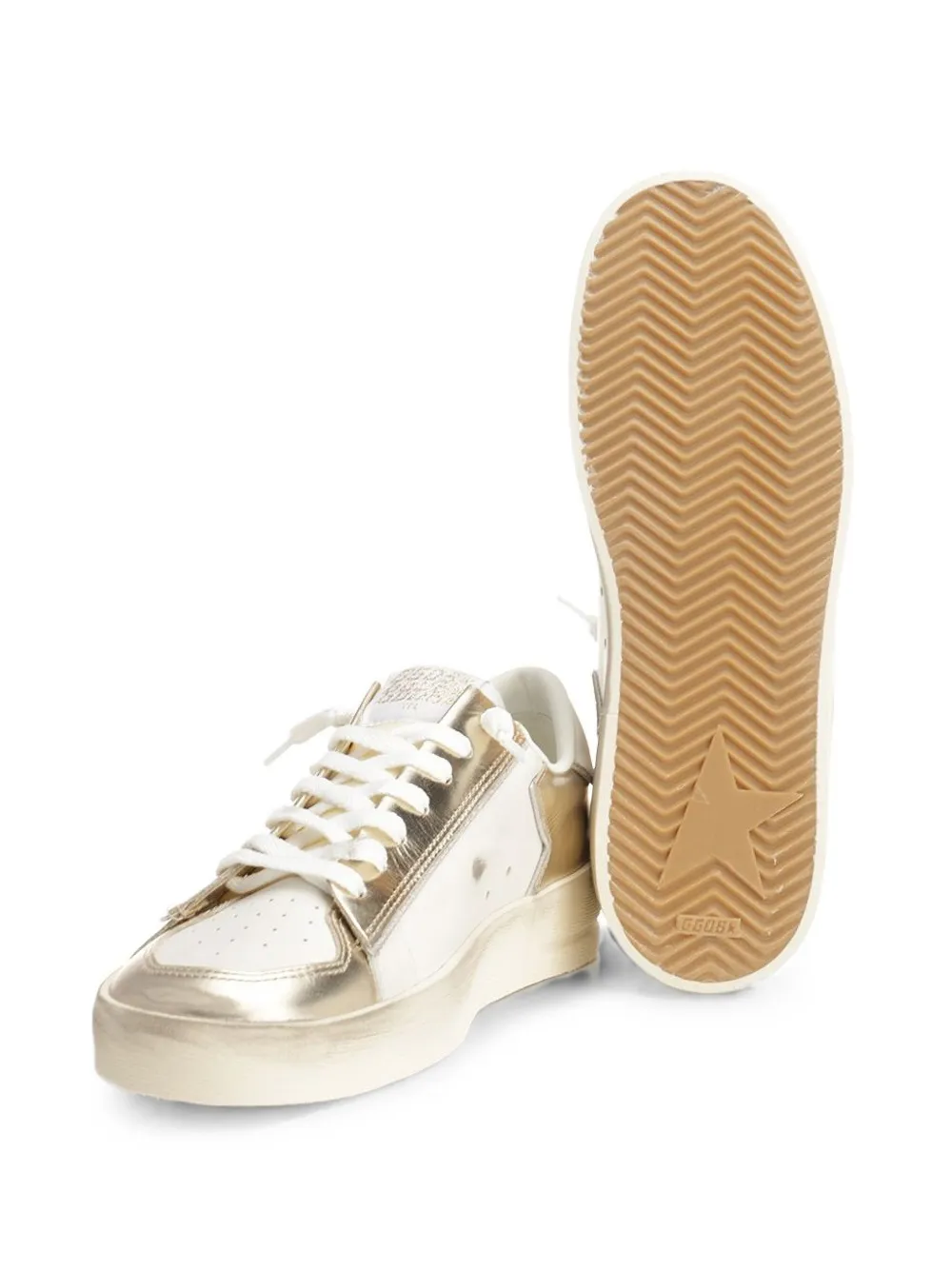 Golden Goose Stardan laminated leather sneakers Wit