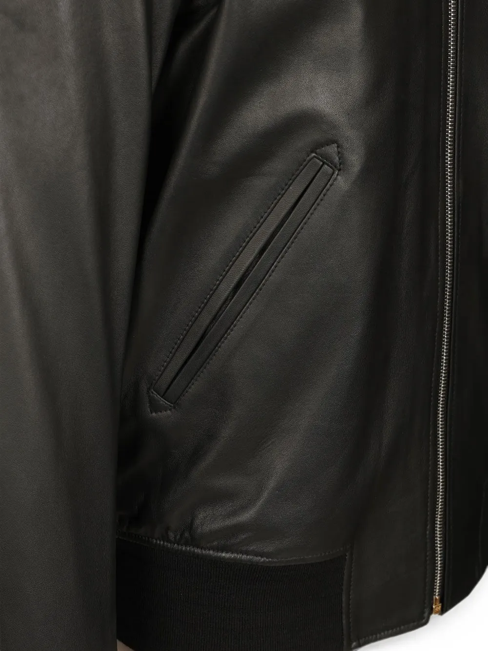 Paul Smith Leren bomberjack Zwart
