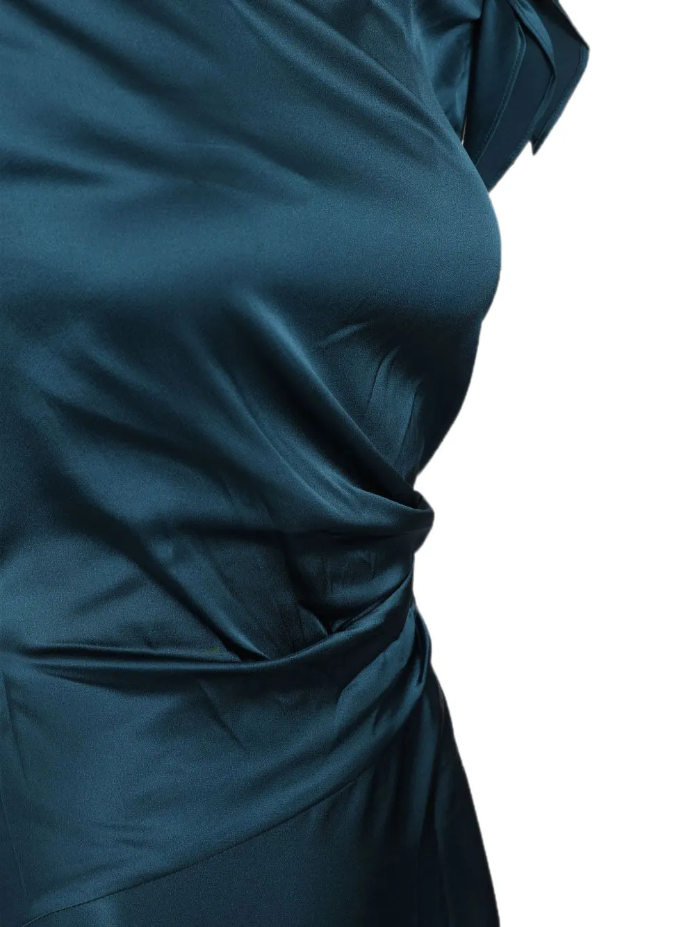 STAUD Portia zijden midi-jurk Blauw