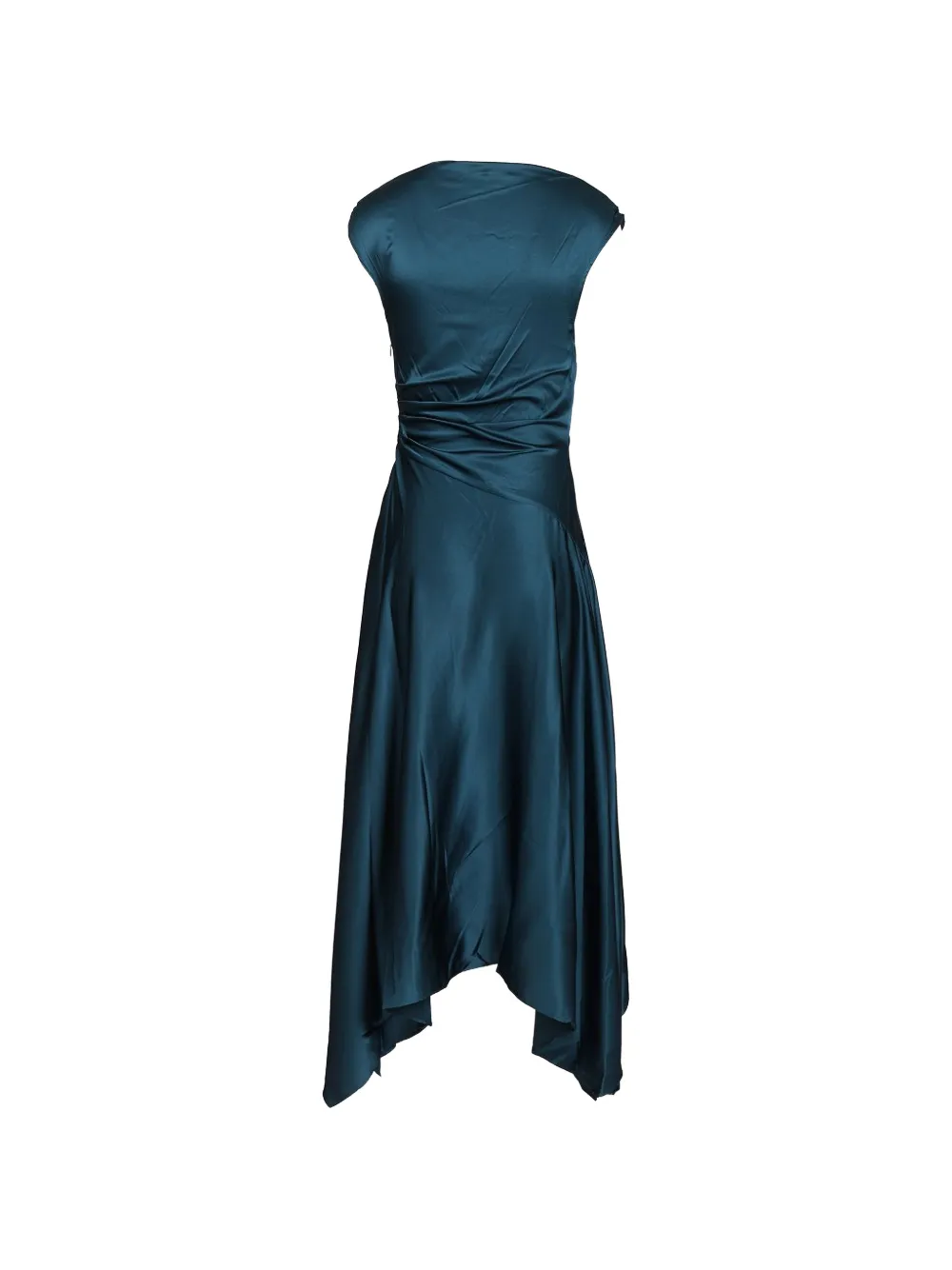 STAUD Portia zijden midi-jurk Blauw