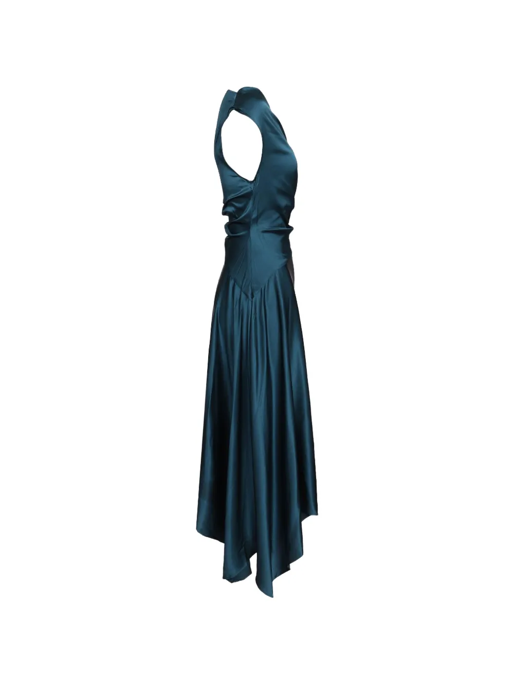 STAUD Portia zijden midi-jurk Blauw