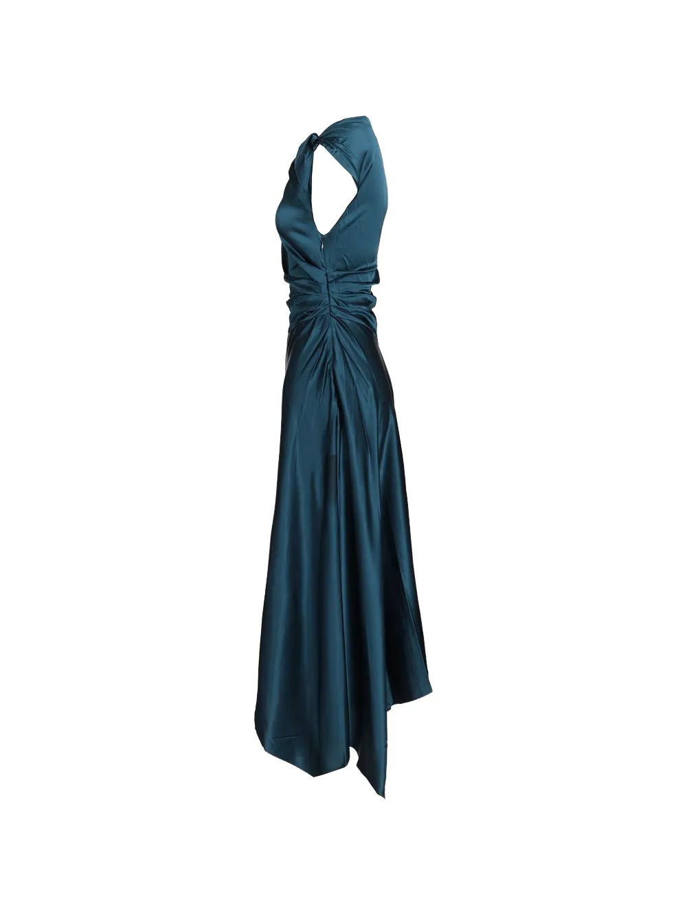 STAUD Portia zijden midi-jurk Blauw