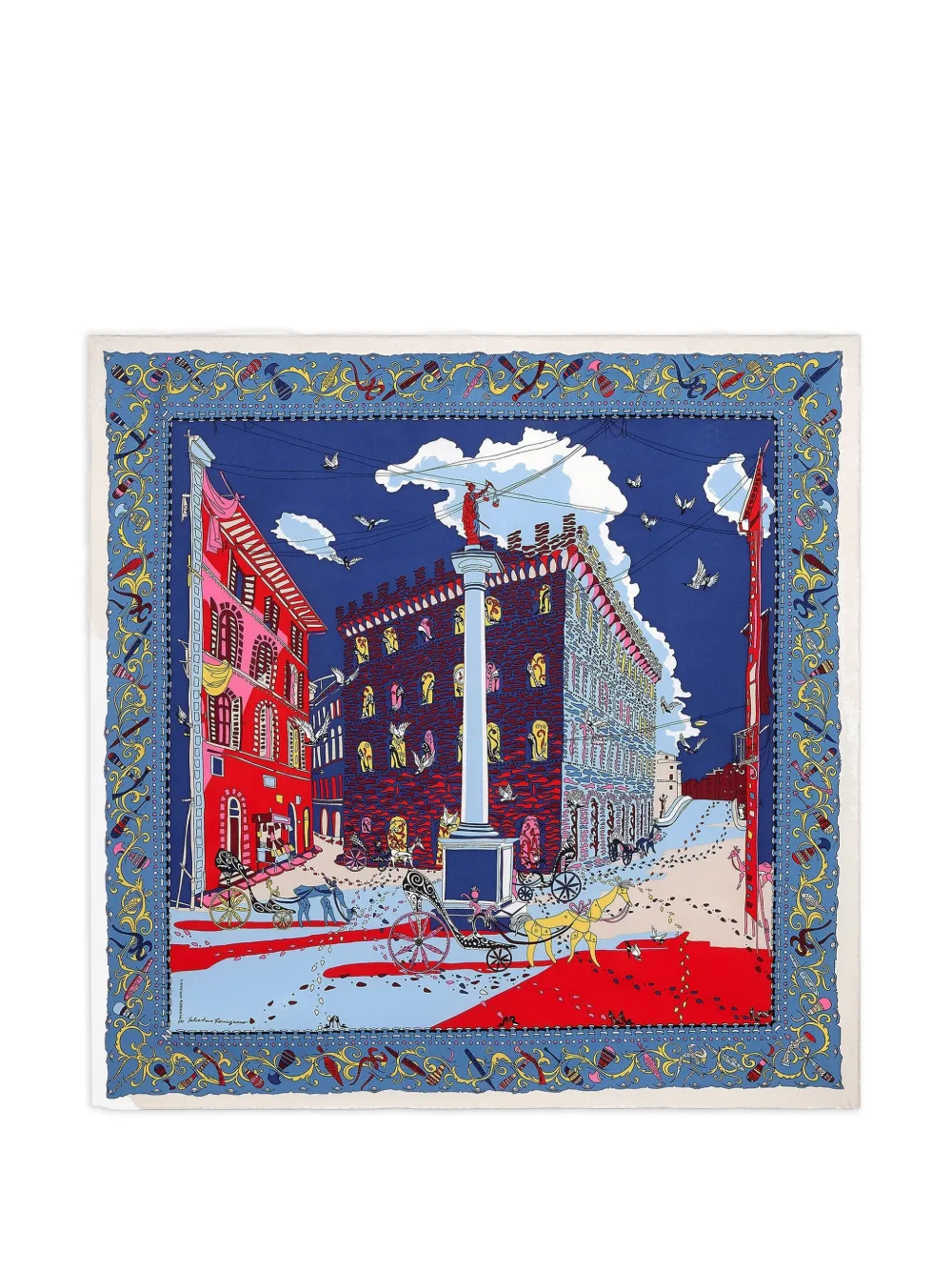 Ferragamo Palazzo Spini-Feroni scarf - Blu