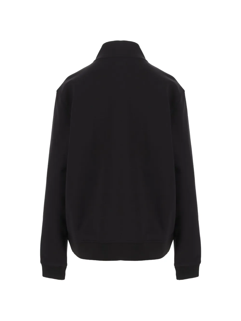 Emporio Armani logo-plaque zip-up sweater Zwart