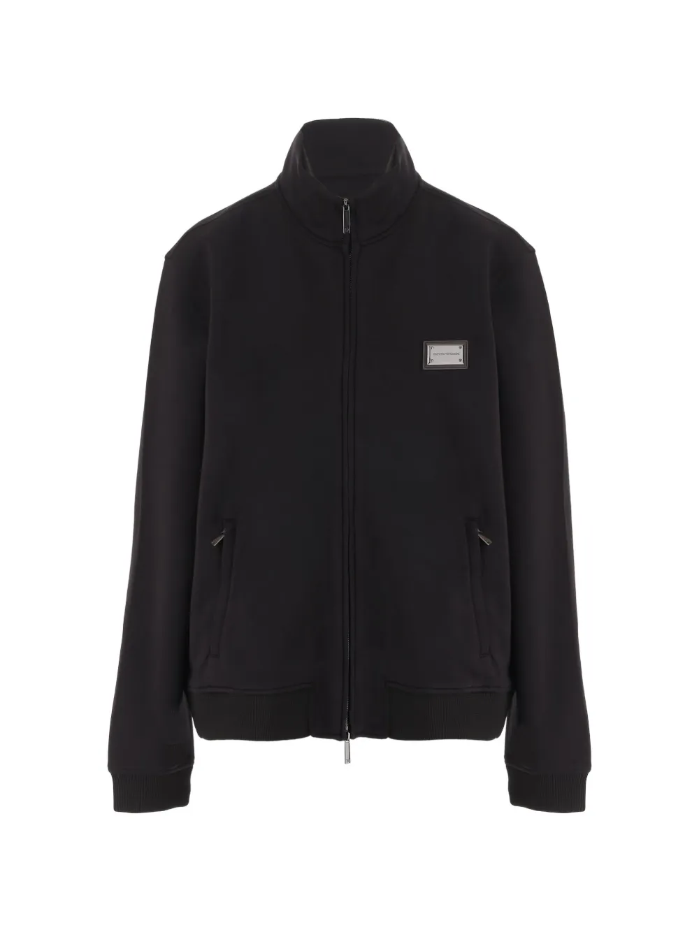 Emporio Armani logo-plaque zip-up sweater - Nero