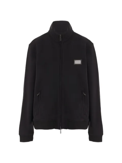 Emporio Armani logo-plaque zip-up sweater
