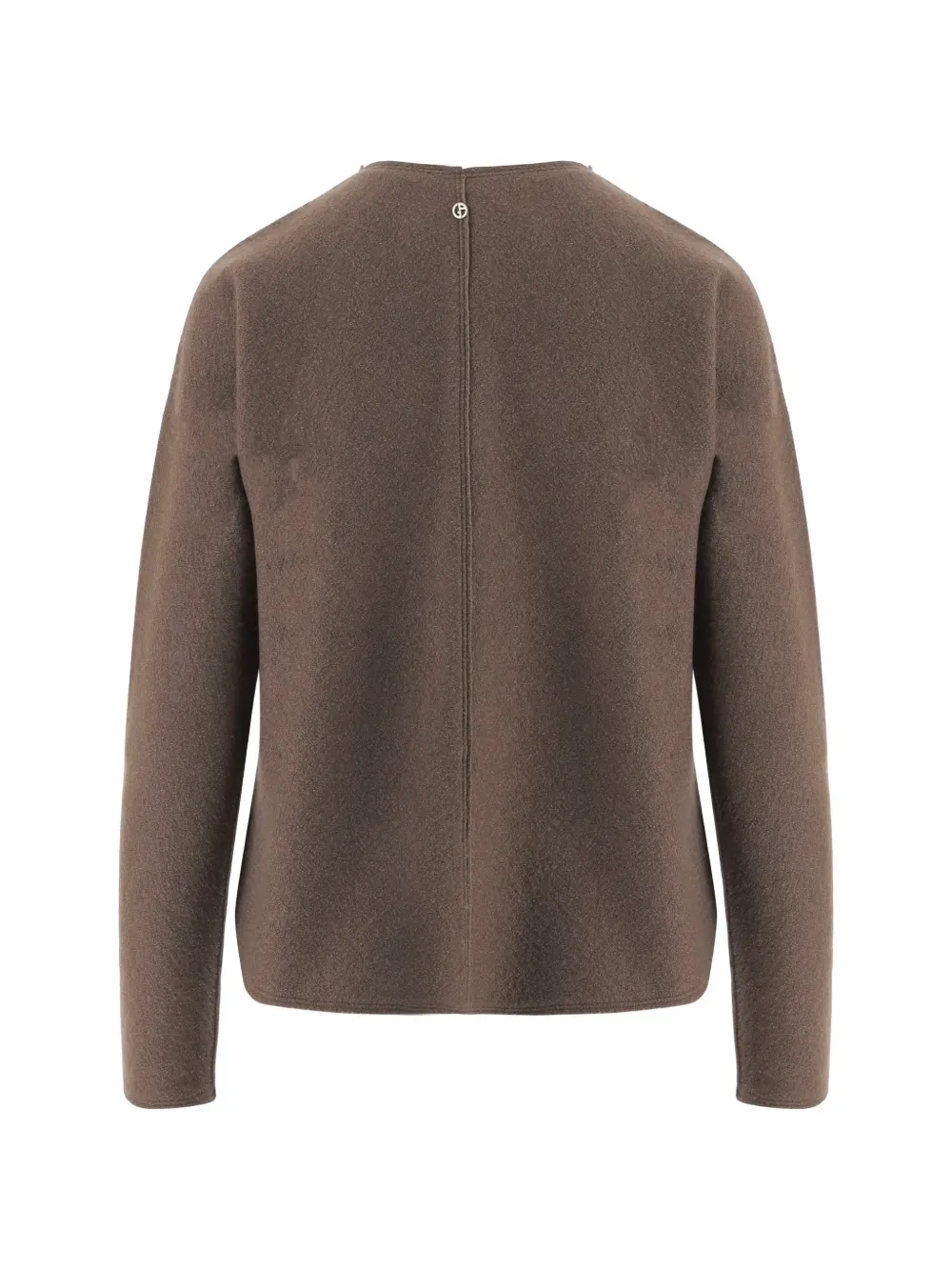 Giorgio Armani Round-neck Sweater New Normal in Cashmere and Silk Jersey in Brown, view 2