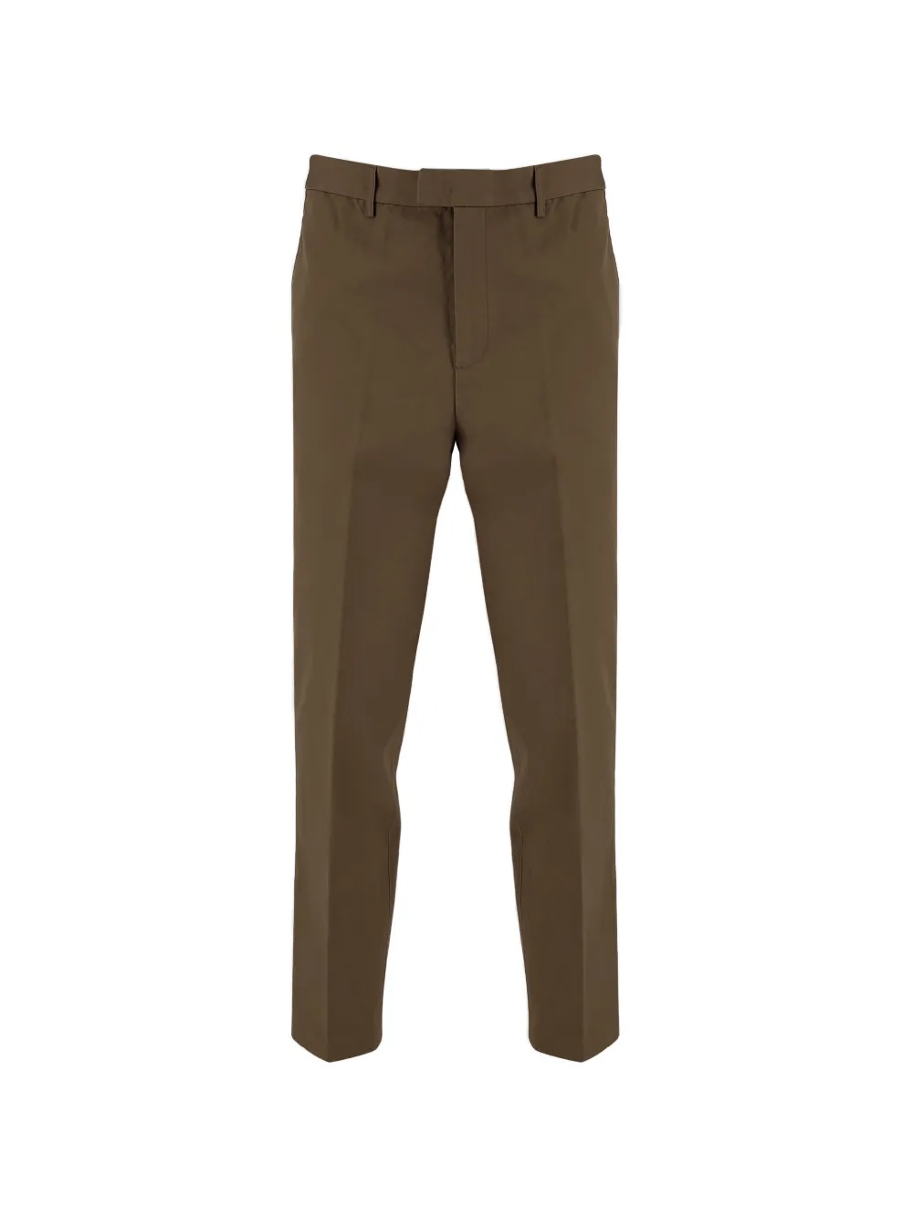 Emporio Armani pressed-crease slim-fit trousers - Marrone