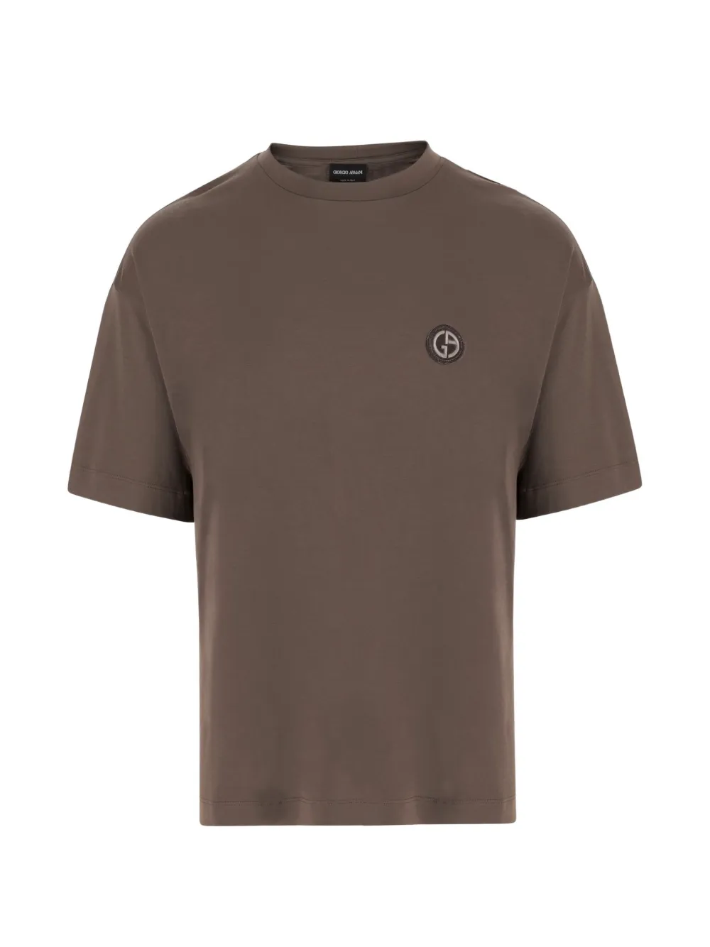 Giorgio Armani logo-patch T-shirt - Braun