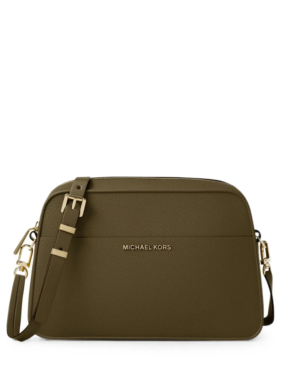 Michael Kors Jet Set small leather camera crossbody bag Groen