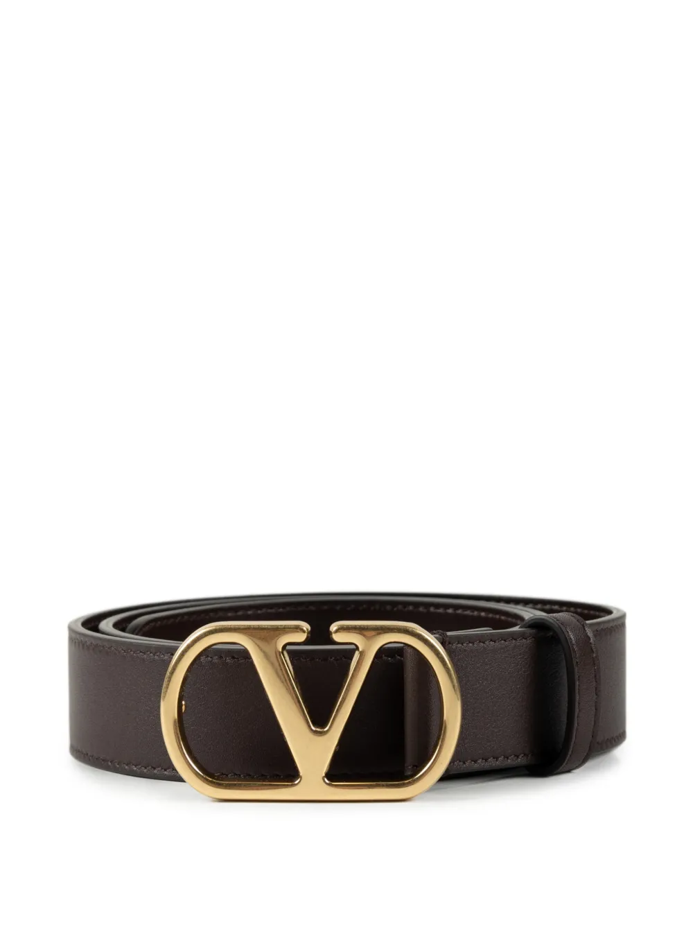 Valentino Garavani VLogo Signature leather belt - Marrone