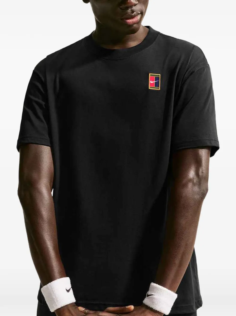 Nike logo-patch T-shirt Zwart