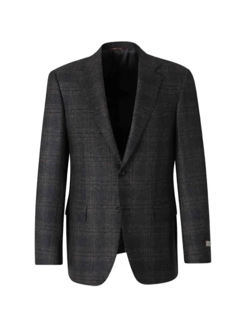 Canali single-breasted check-pattern blazer