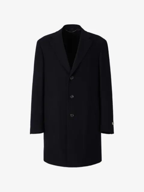 Canali single-breasted notched-lapels coat