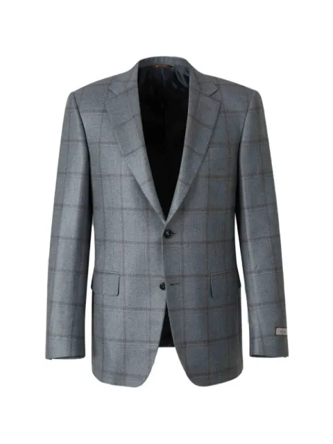 Canali check-pattern single-breasted blazer